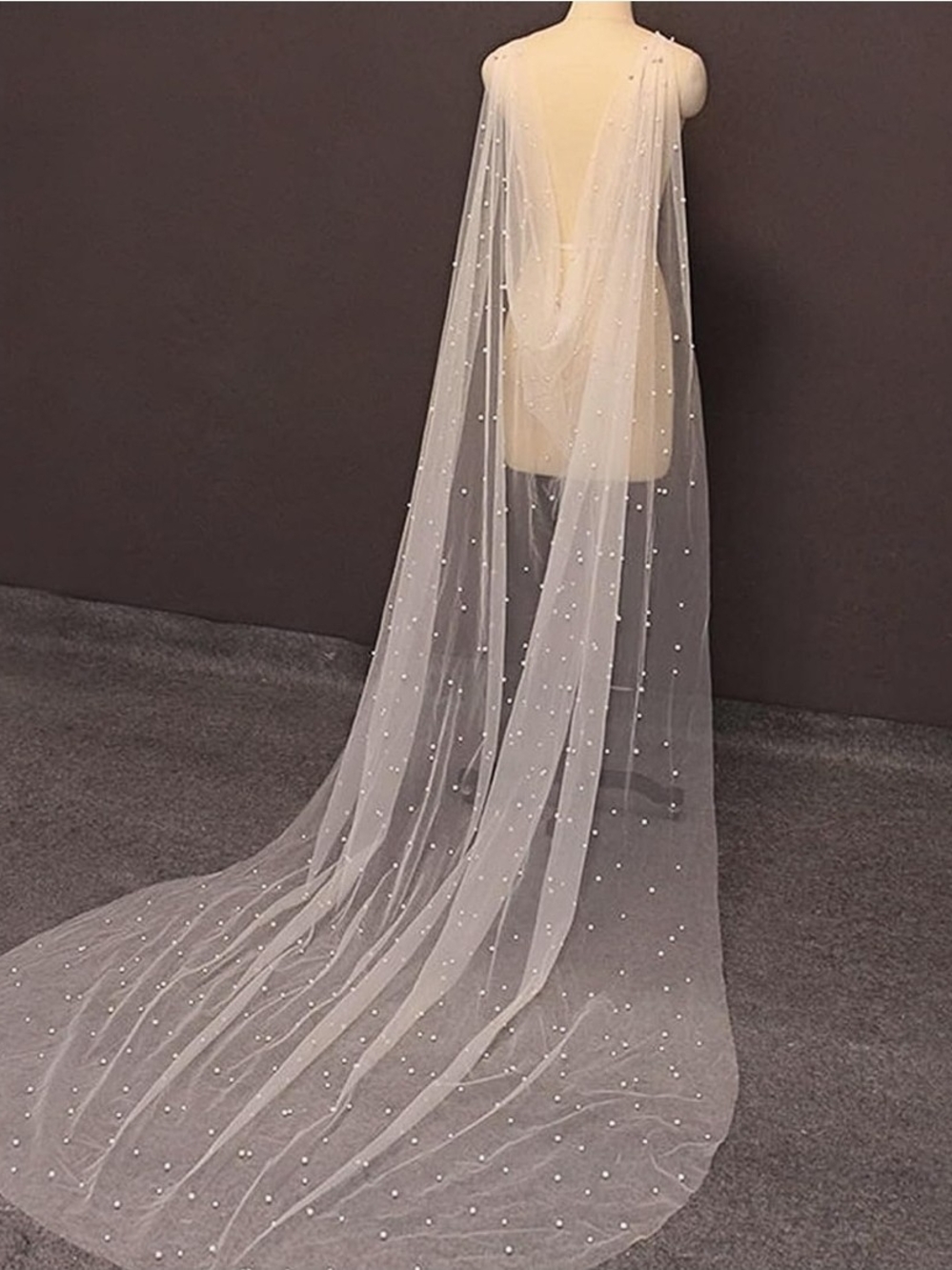 Elegant Pearl-Embellished Cape